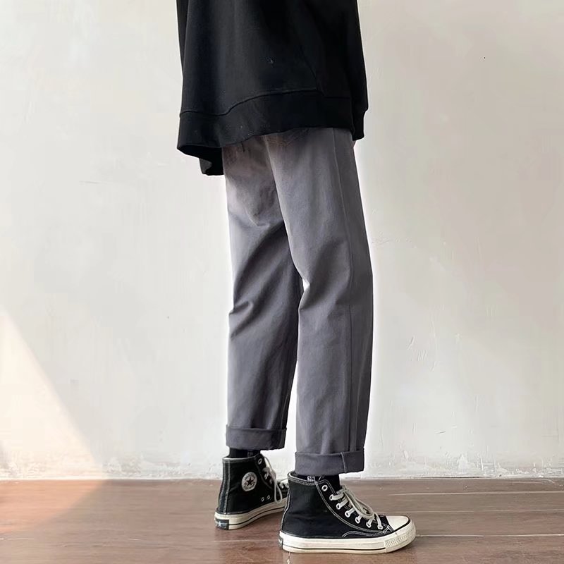 Hong Kong Style Men's Trendy All-matching Straight Casual Pants