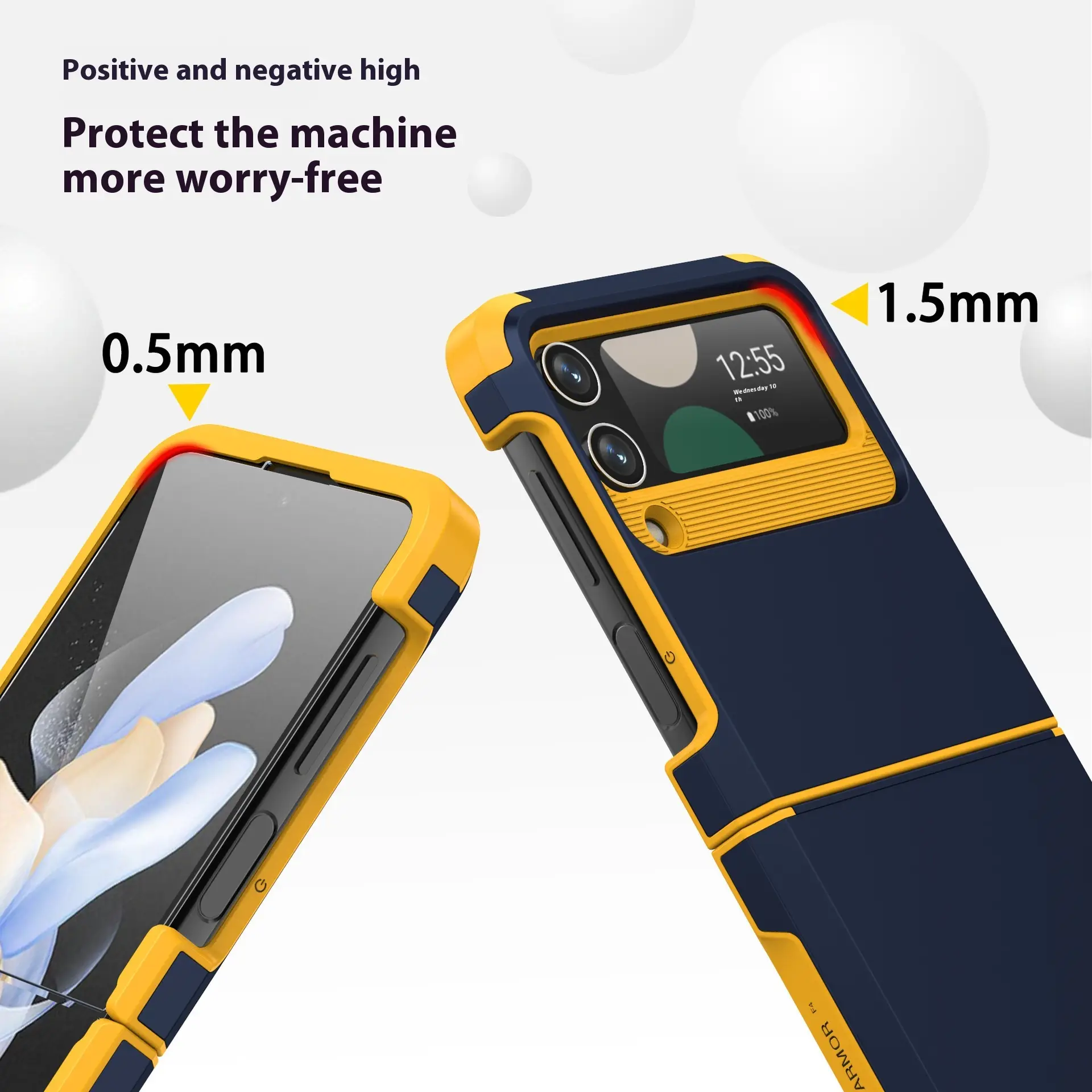 Armor Hinge Integrated Contrast Color Fashion Couple Protective Case