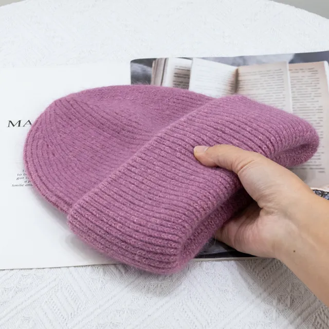 Women's Winter All matching Rabbit Fur Hat Rose - Shop at LoveMi