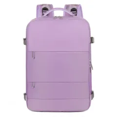 New Travel Backpack Female Large-capacity Dry And Wet Luggage Travel Bags Computer Backpack College Students Bag - Purple - View 1