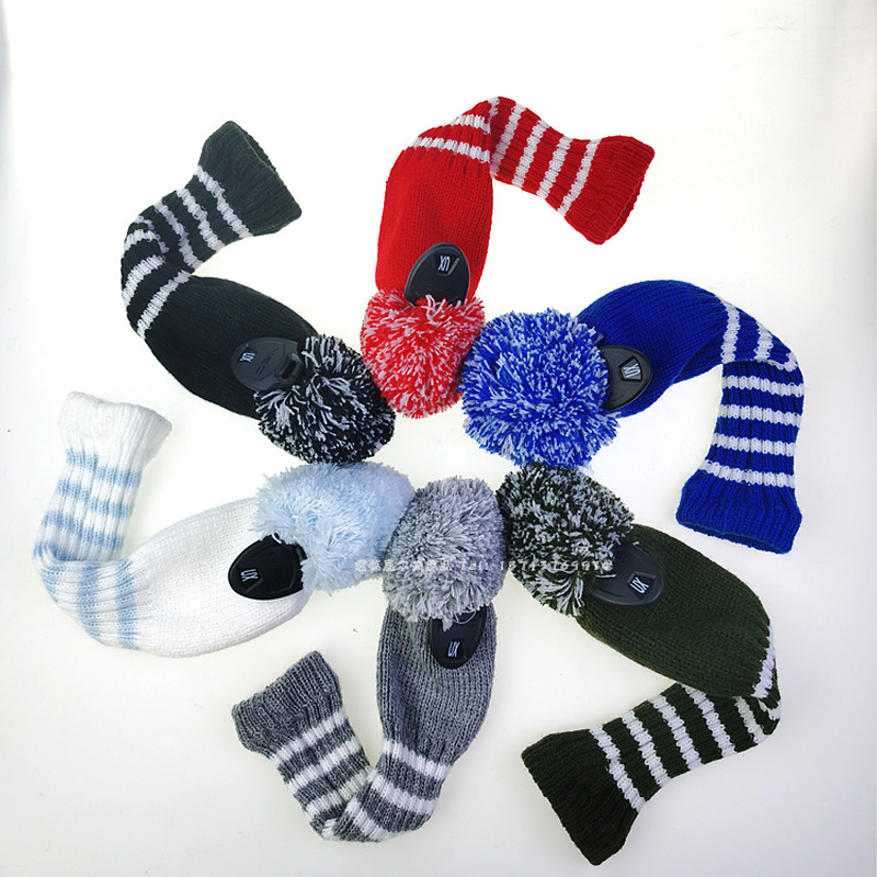 Golf Striped Wool Wooden Pole Sets Knitted - Image 2