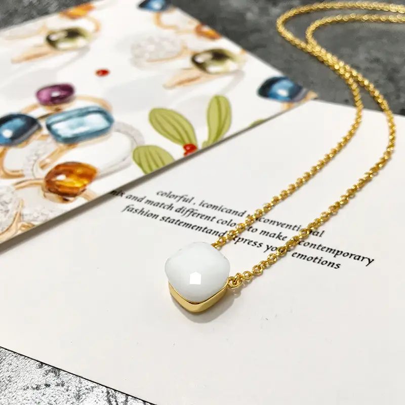 Candy Color Irregular Cut Clavicle Necklace