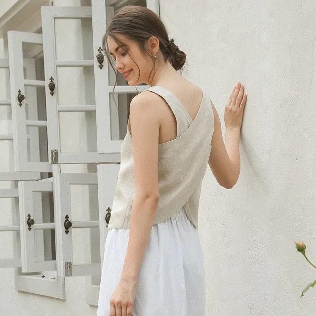 Commuter's All Matching Back Cross Slimming Top Hemp S - Shop at LoveMi