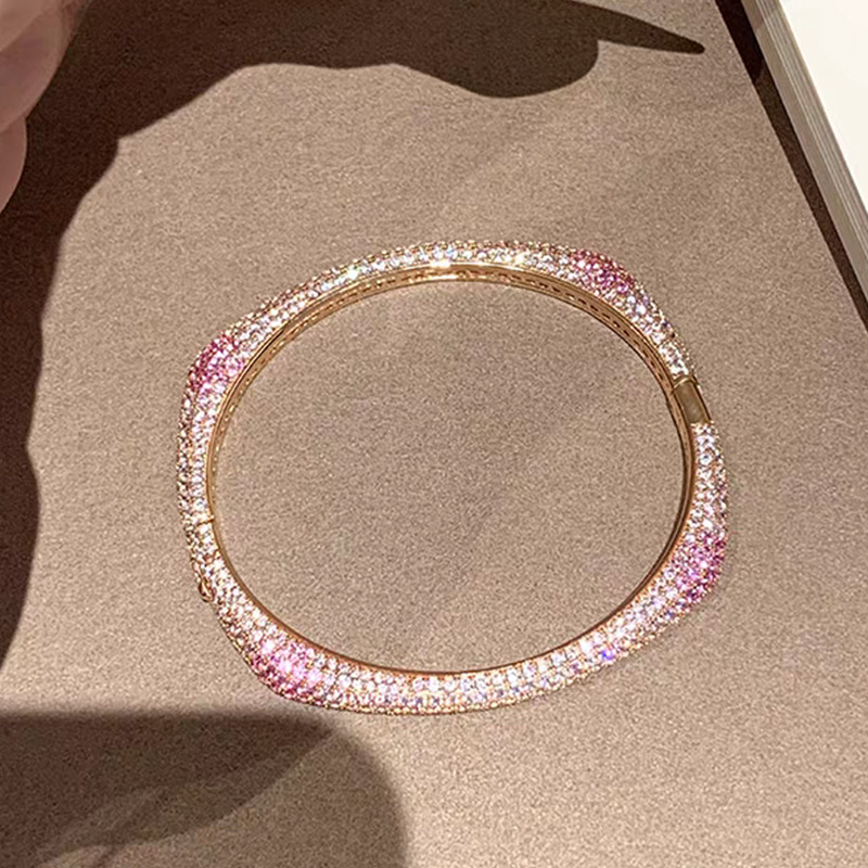 Gradient Square-round Full-diamond Bracelet