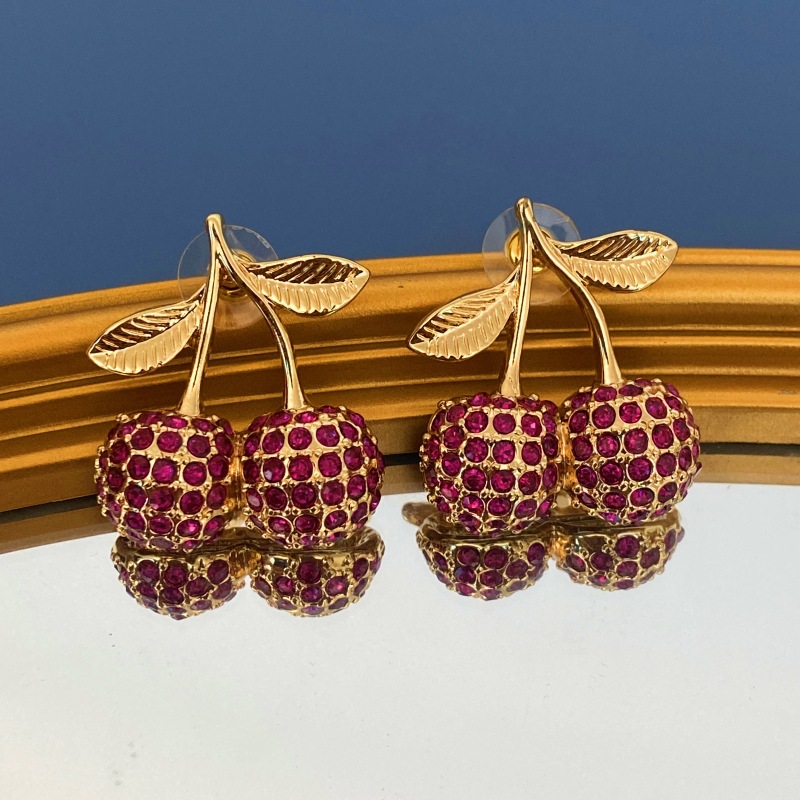 Fruit Earrings Full-jeweled Stud Earrings Women