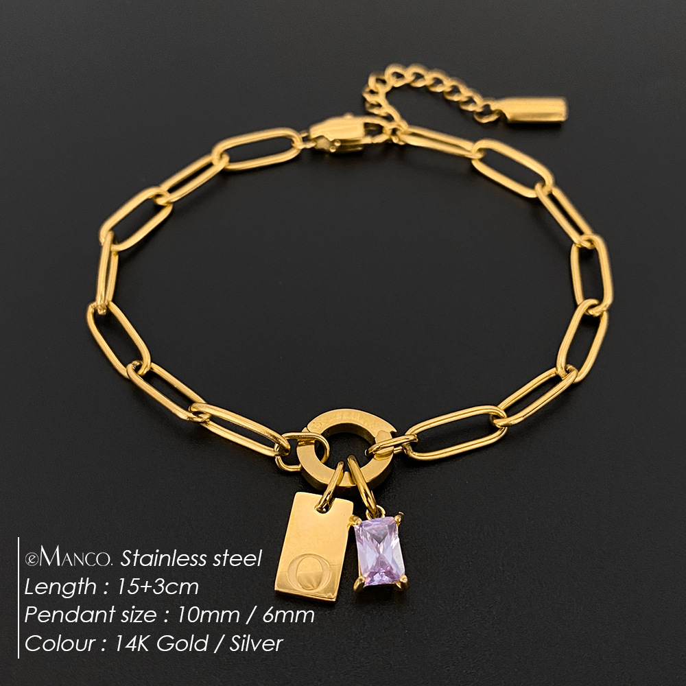 Womens Fashionable Rhinestone Letter Combination Bracelet Jewelry