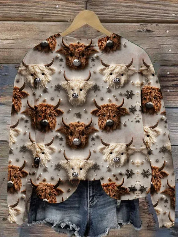 Women's Christmas Street Trend Round neck Shirt Fhn231911T - Shop at LoveMi