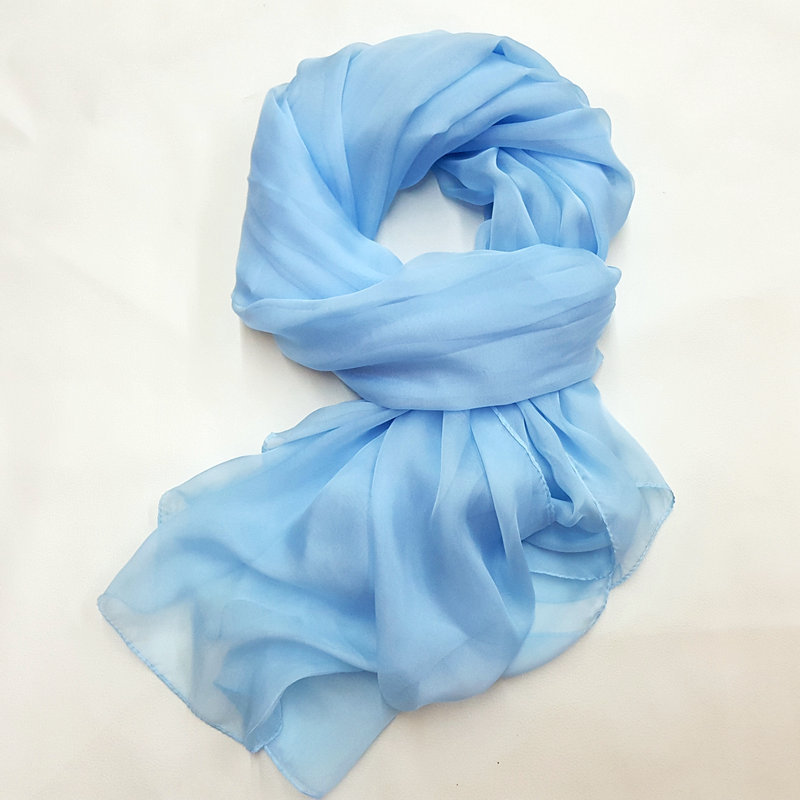 Pure Color Elegant Women’s Silk Scarf For All Seasons