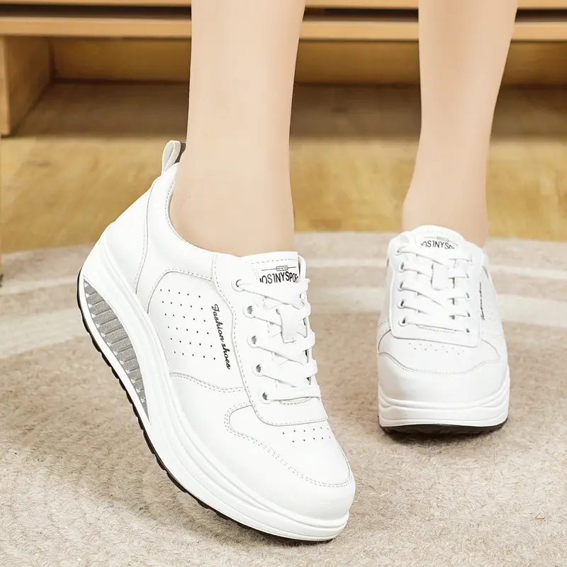 Women's Thick-soled Sports Casual Versatile White Shoes