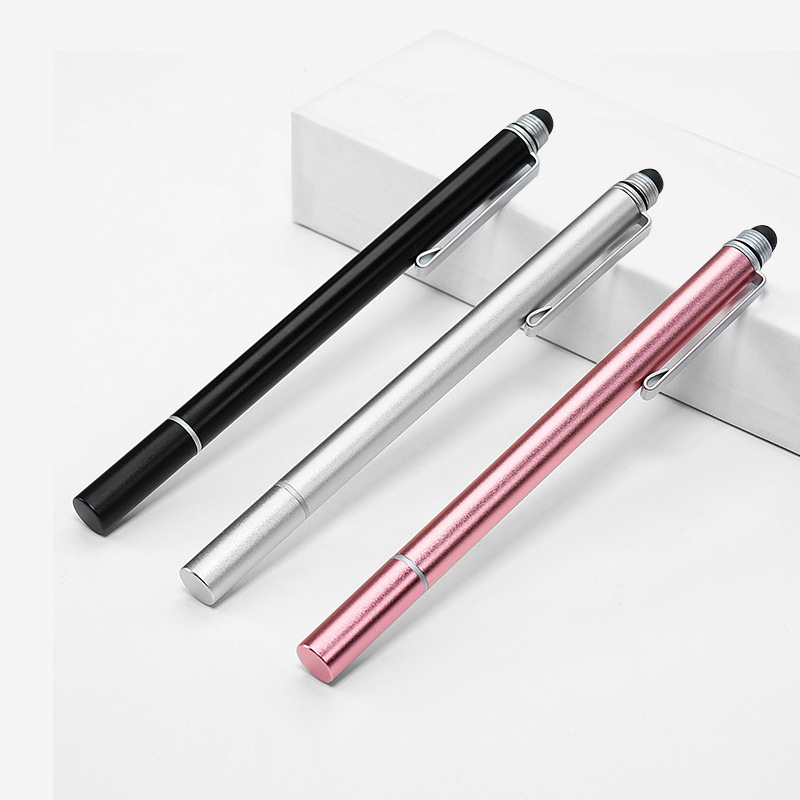2-in-1 Conductive Rubber-tip Stylus With A Hook For Easy Attachment