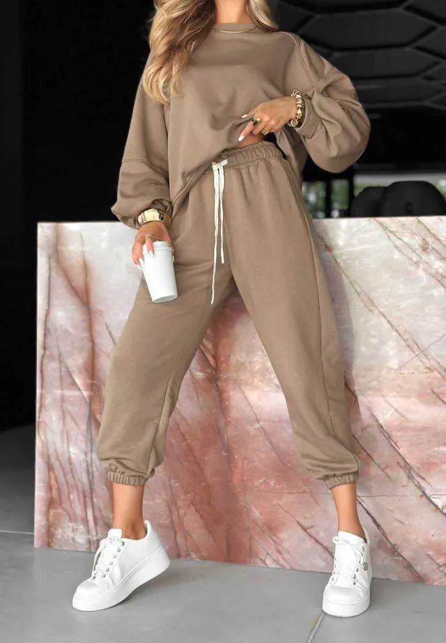 New Autumn Loose Leisure Suit 2 piece Set Apricot - Shop at LoveMi