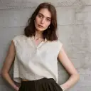 Linen Lapel Breathable Sleeveless Vest view 4