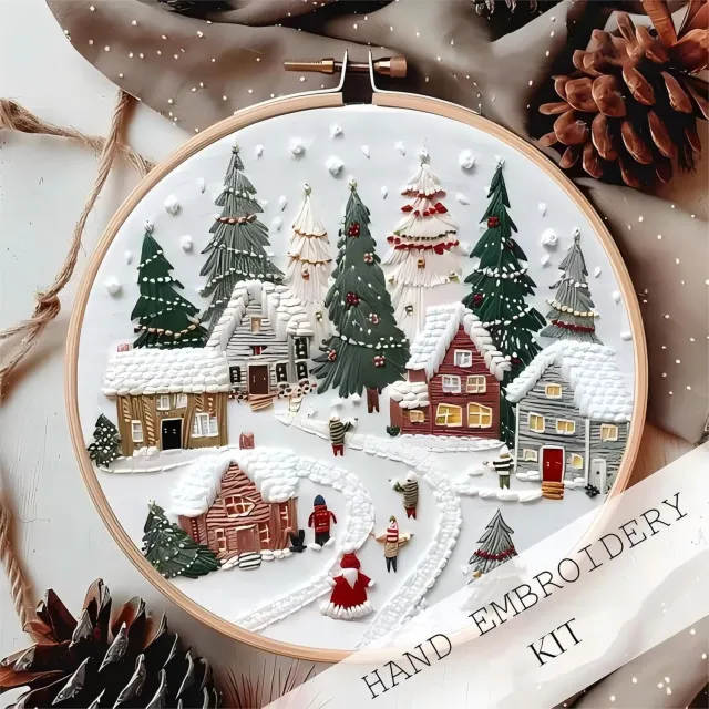 Cross border New Embroidery Christmas Embroidery KIT Christmas KIT Embroidery Handicraft DIY Material Resort - Shop at LoveMi