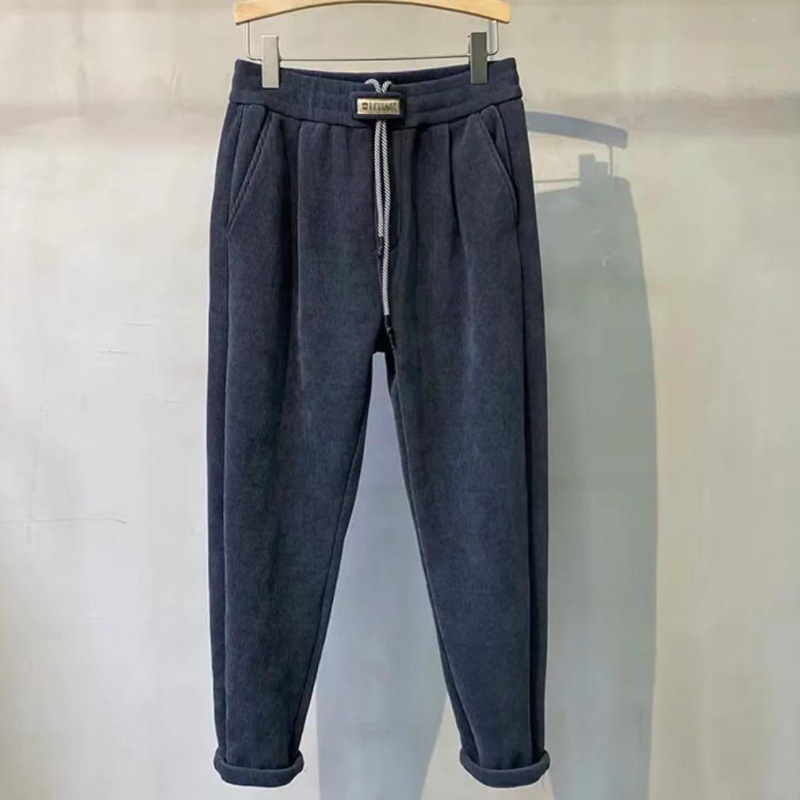 Casual Pants Men's Fleece-lined Thick Loose Trousers