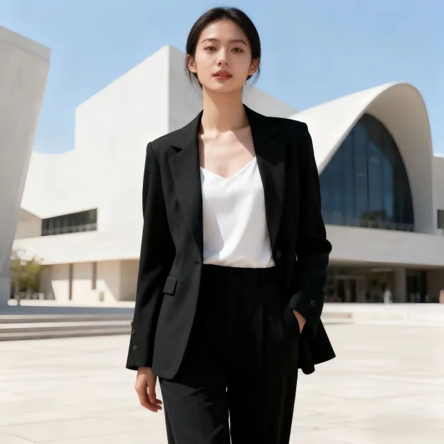 Advanced Design Retro Professional Commute One button Suit Black - Shop at LoveMi
