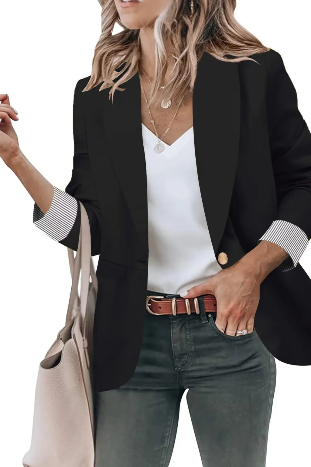 Women's Cardigan Button Small Coat Long Sleeve Short Suit - G76Z331