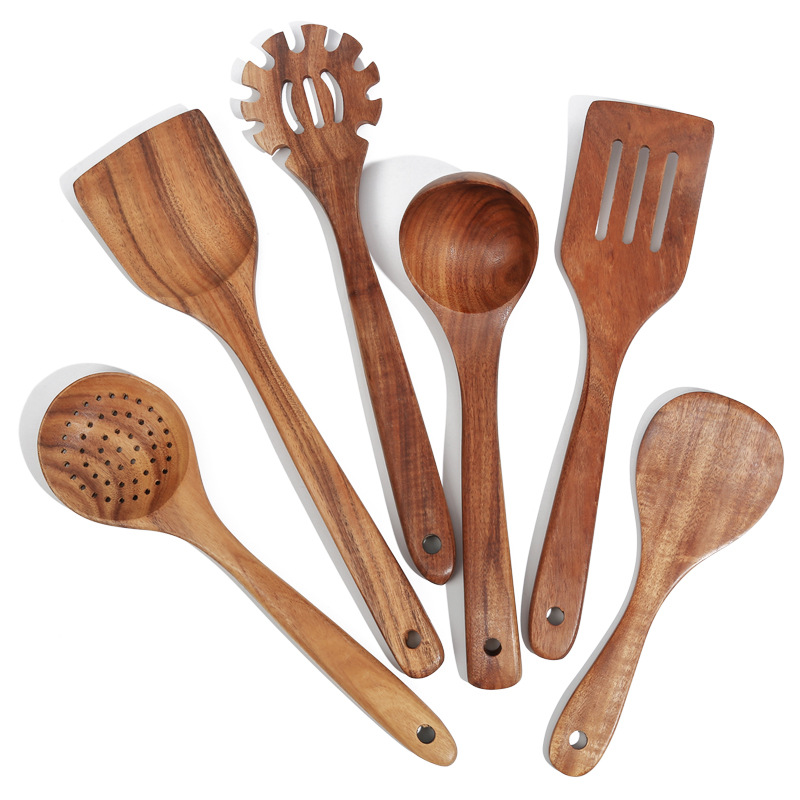 Set d'ustensiles de cuisine en bois 5 à 10 pièces 17