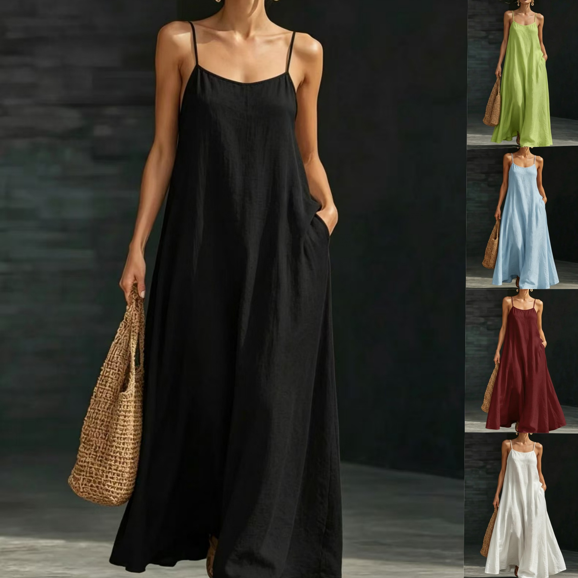 Casual Strap Maxi Resort-style Dress