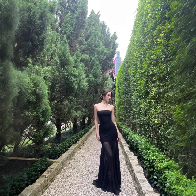 Solid Color Chest wrapped Mesh Dress Sleeveless Black - Shop at LoveMi