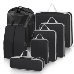 Compressed Storage Bag Suit Waterproof Hand Holding Foldable - Black - View 1