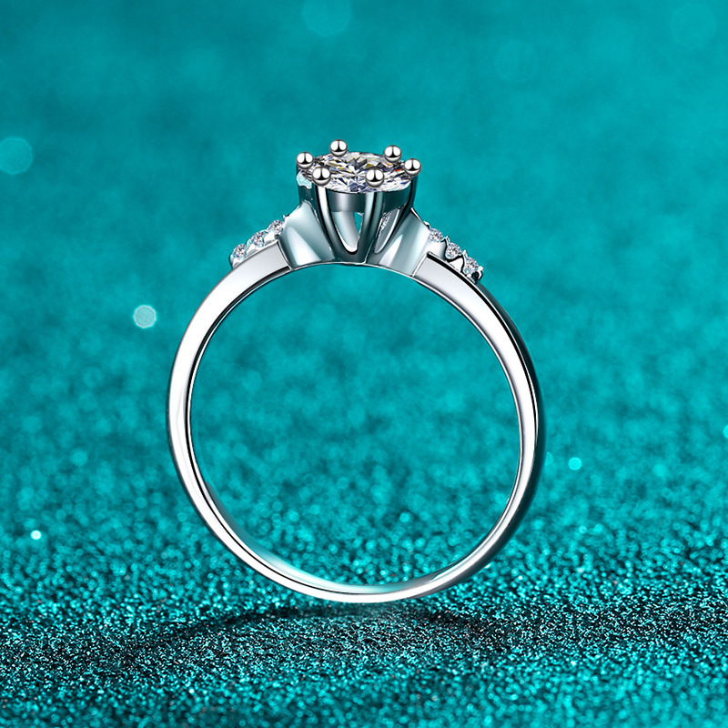 S925 Sterling Silver Ring New Inlaid 24 Points Moissanite