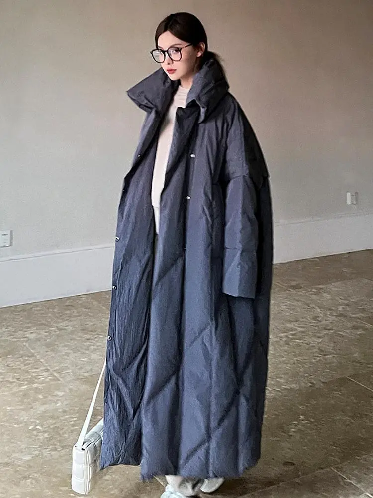 Women's Large Size Winter Clothing Mid-length Korean Style - Grey
