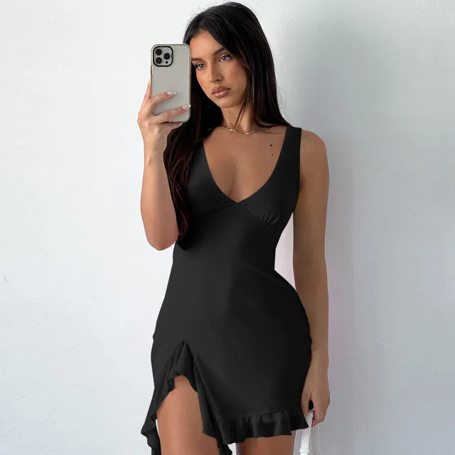 Pure Color Skirt Pure Desire Style European And American Women Black - Shop at LoveMi