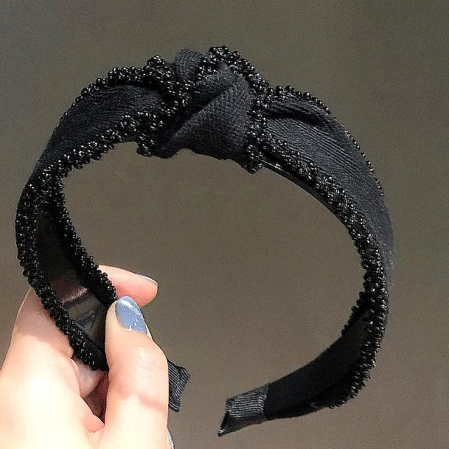 New Elegant Hair Pin Toothed Headband Simple Black Middle Knot - Shop at LoveMi