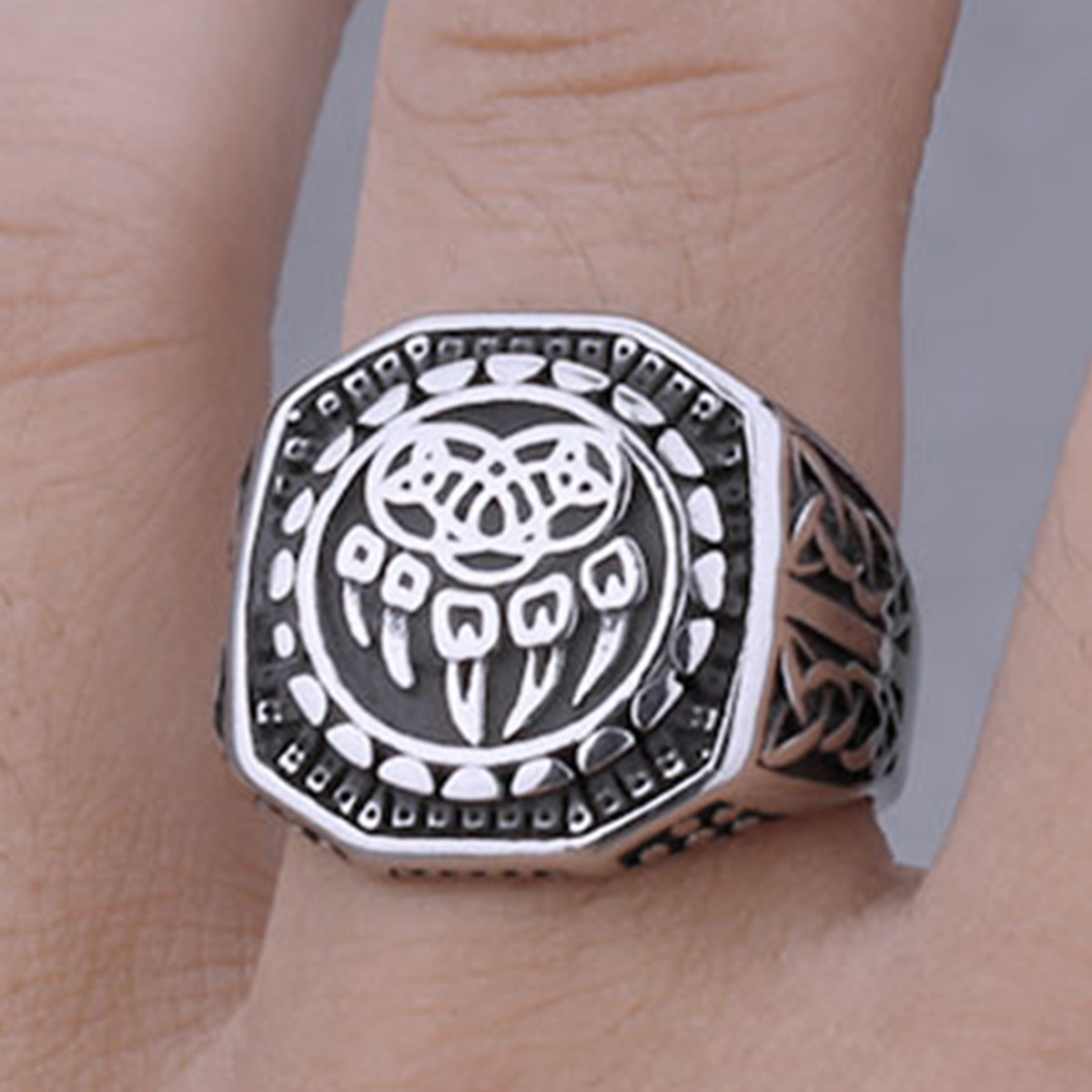 Nordic Viking Jack Wolfskin Titanium Steel Ring
