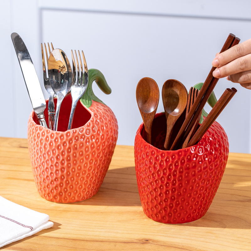 Household Kitchen Tool Storage Chopstick Holder Red Butter Box