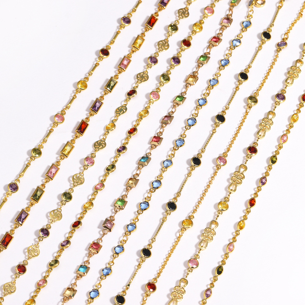 Retro-style Colorful Zircon Womens Necklace