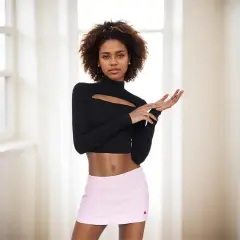 Sexy T-shirt Autumnwinter Backless Unique Design Cropped Top - Black - View 1