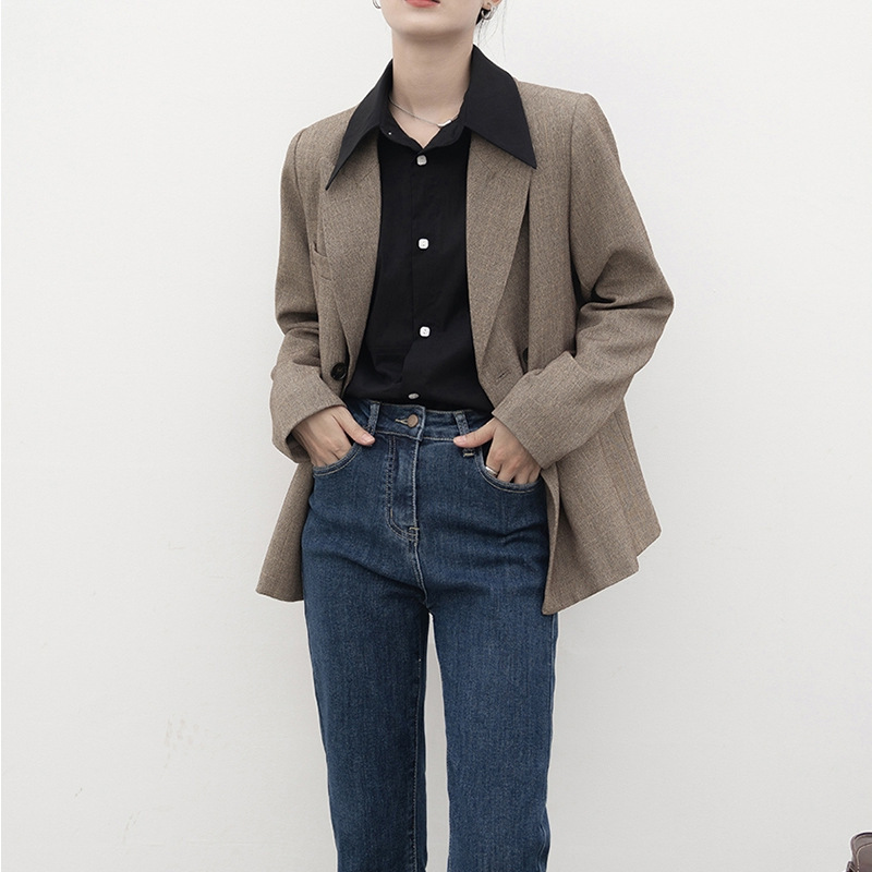 Womens French-style Vintage Blue Shirt