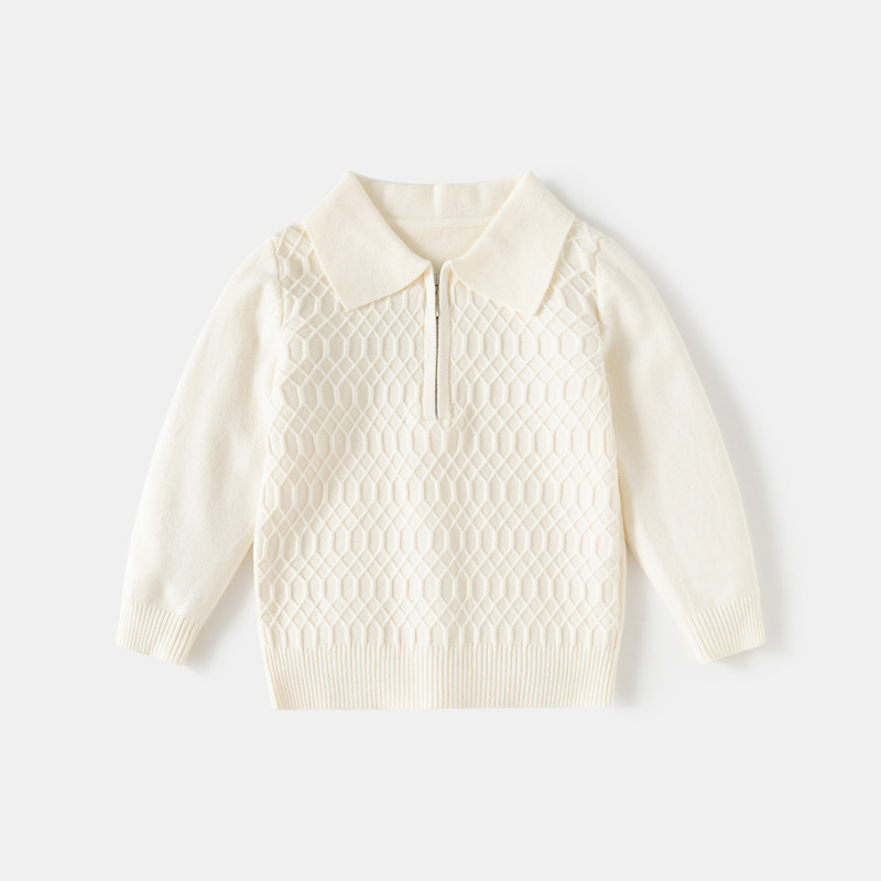 New Boys Plaid Knitted Top With Floral Patterns