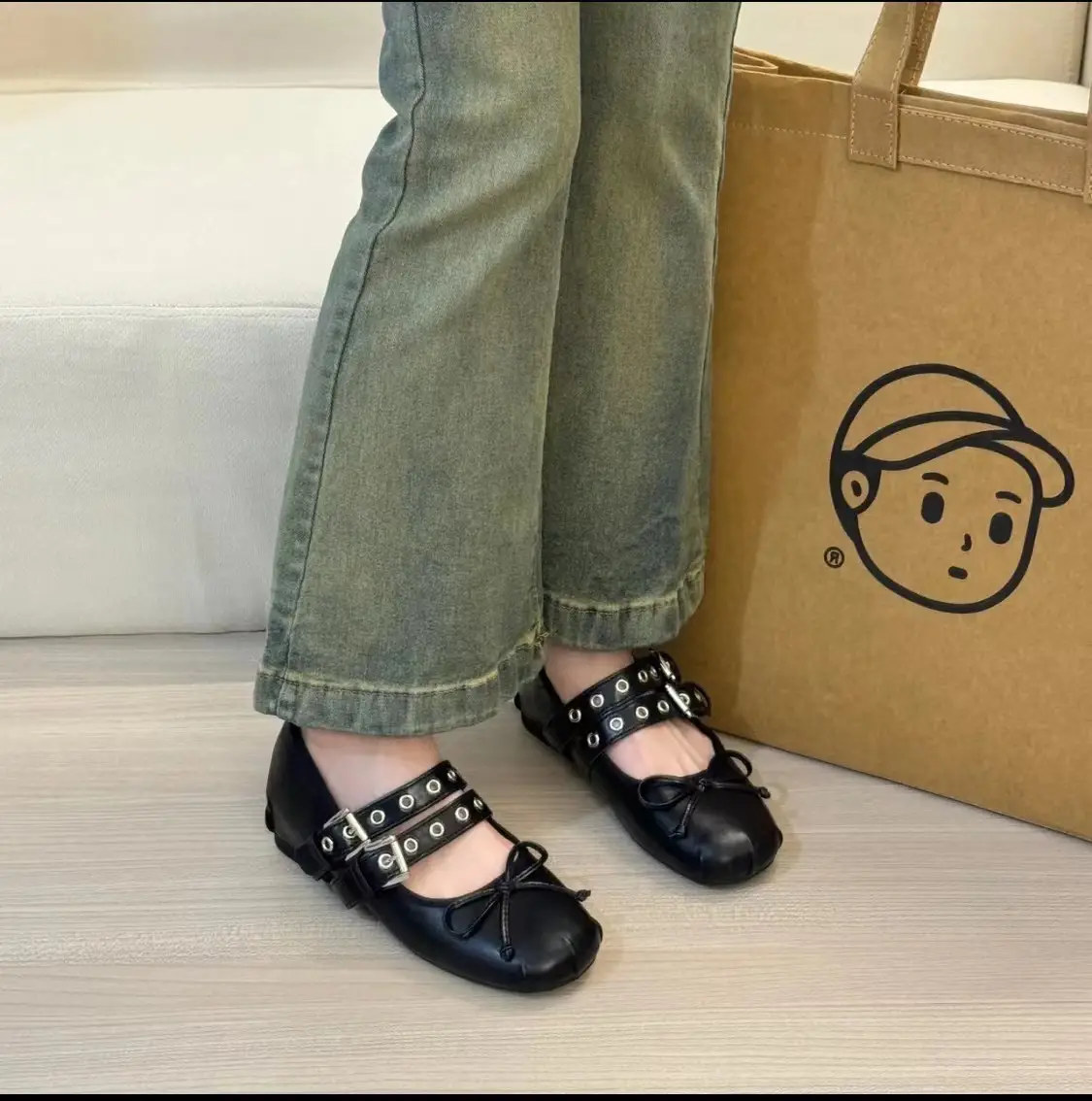 New Shallow Mouth Height Increasing Insole Mary Jane Shoes