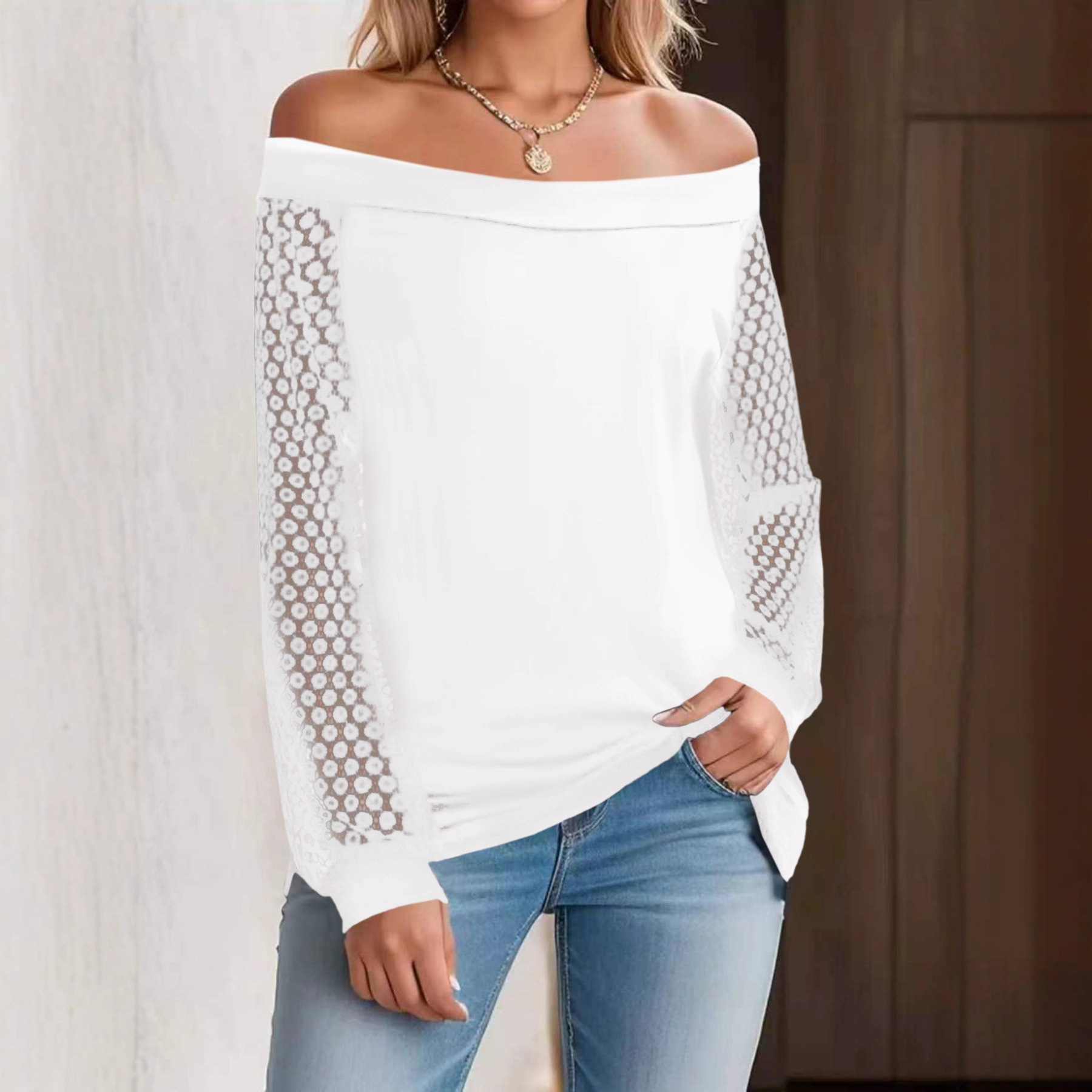 Lantern-sleeve Relaxed-fit Chic T-shirt For Women