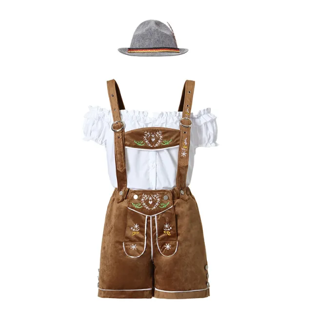 Female Beer Festival Clothing Bavarian Traditional Ethnic Stage Performance Wear Top Suspender Hat - Shop at LoveMi