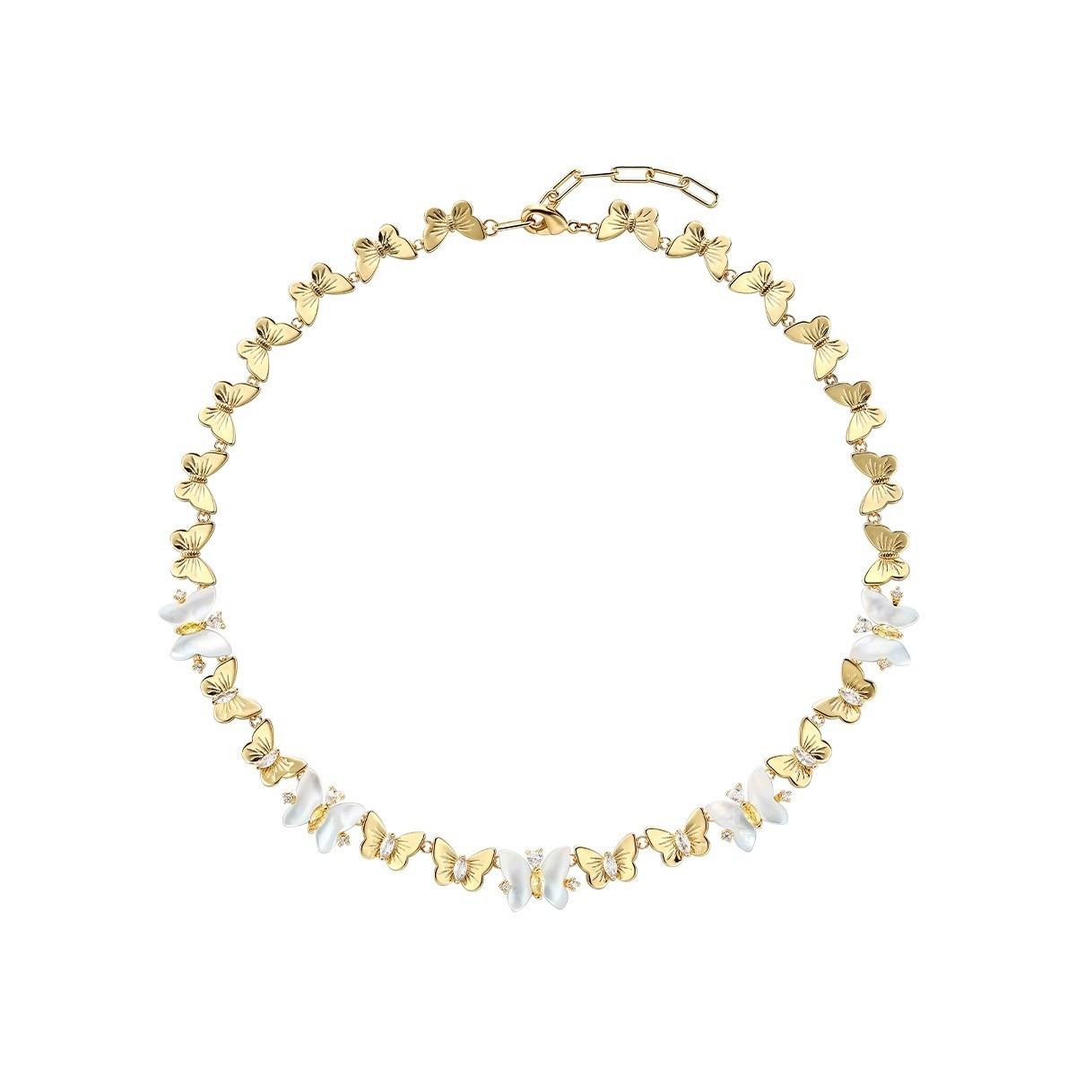 Deep Sea White Lip Shell Clavicle Chain Design Fairy Butterfly Necklace