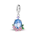 Purple Crystal Flowers Pendant