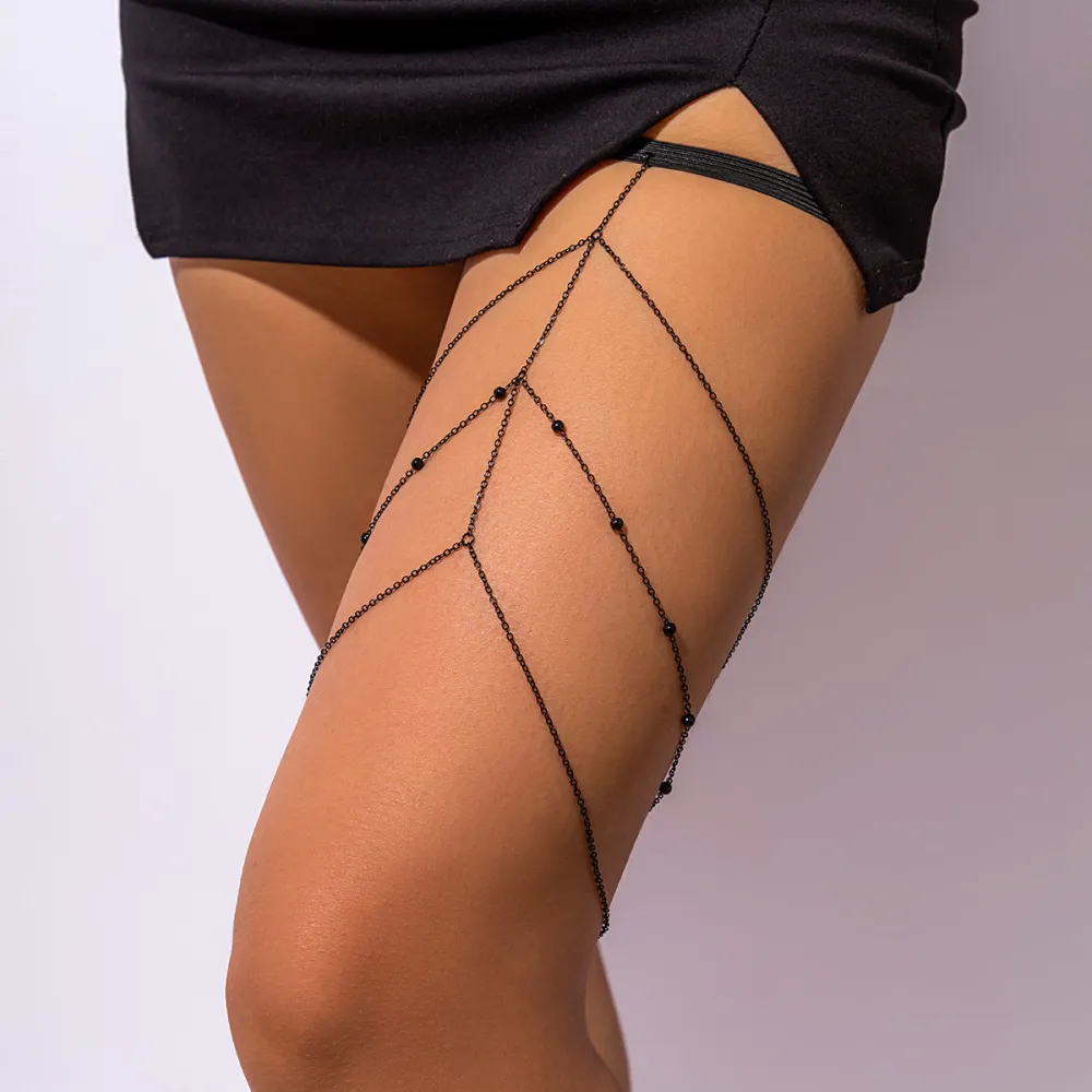 Metal Leg Ring Casual Body Chains Elastic Band Tassel