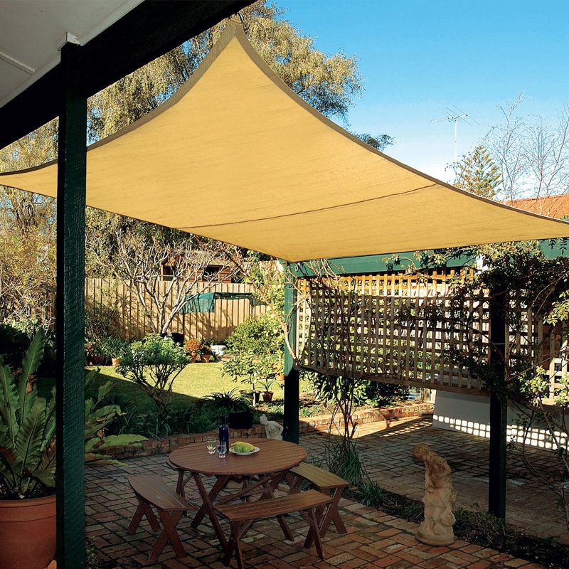 Beige Sunshade Sail Outdoor Sun Protection Shade Cloth
