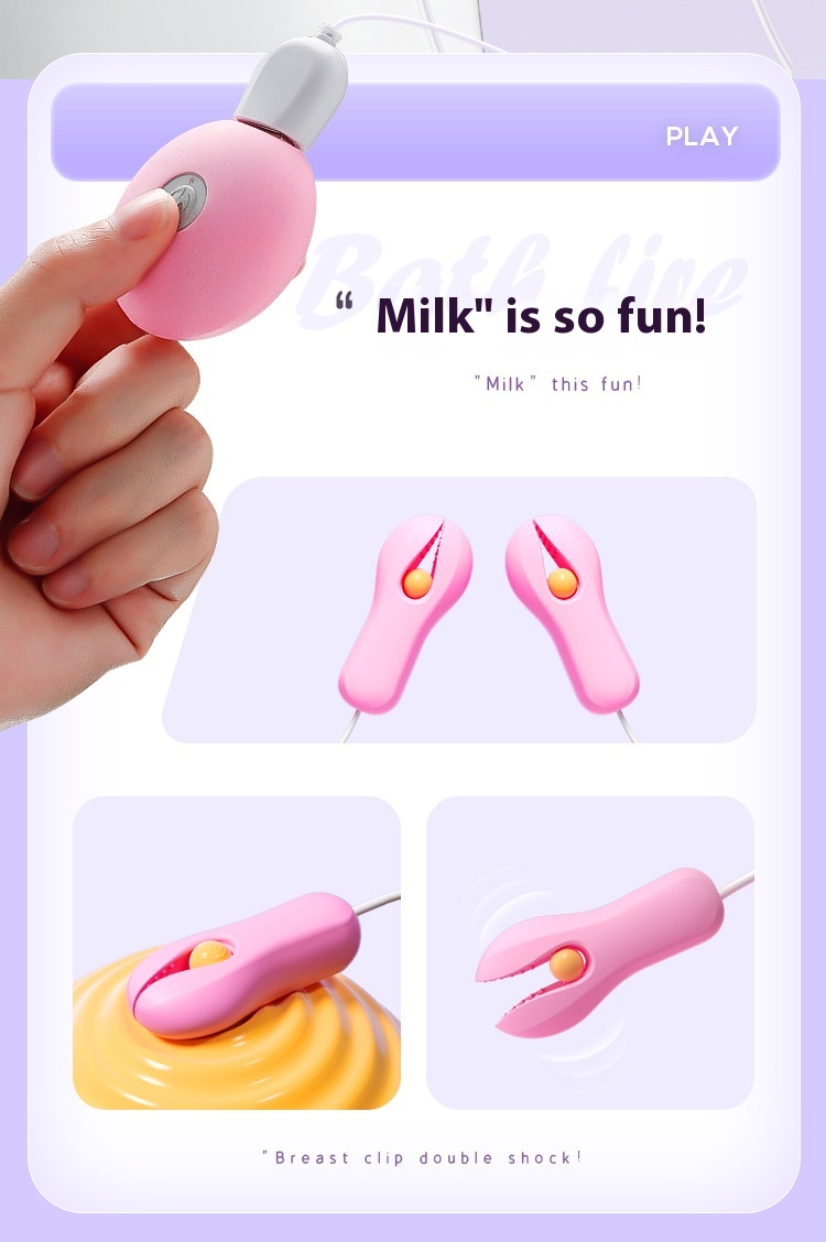 Nipple Clamp Breast Massage Female Double Clip Vibration Artifact 10