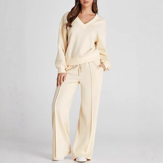 Simple Solid-color Versatile Casual Womens Set