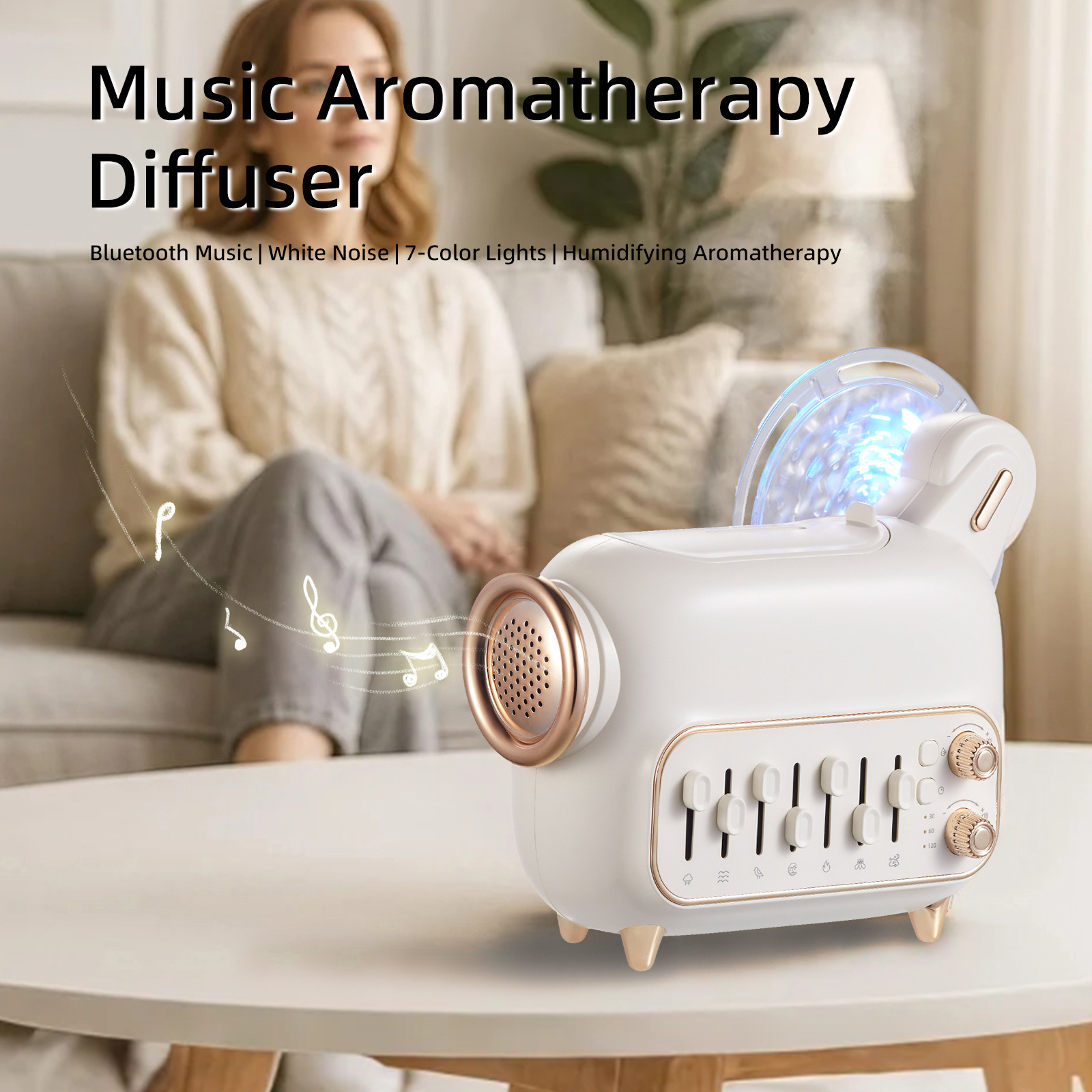Wireless Bluetooth Speaker Creative White Noise Aromatherapy Humidifier