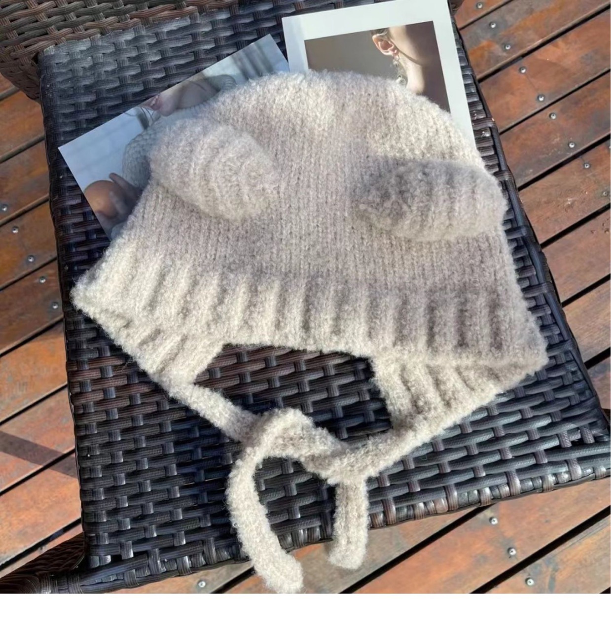 Cute Bear All-matching Warm Woolen Knitted Hat