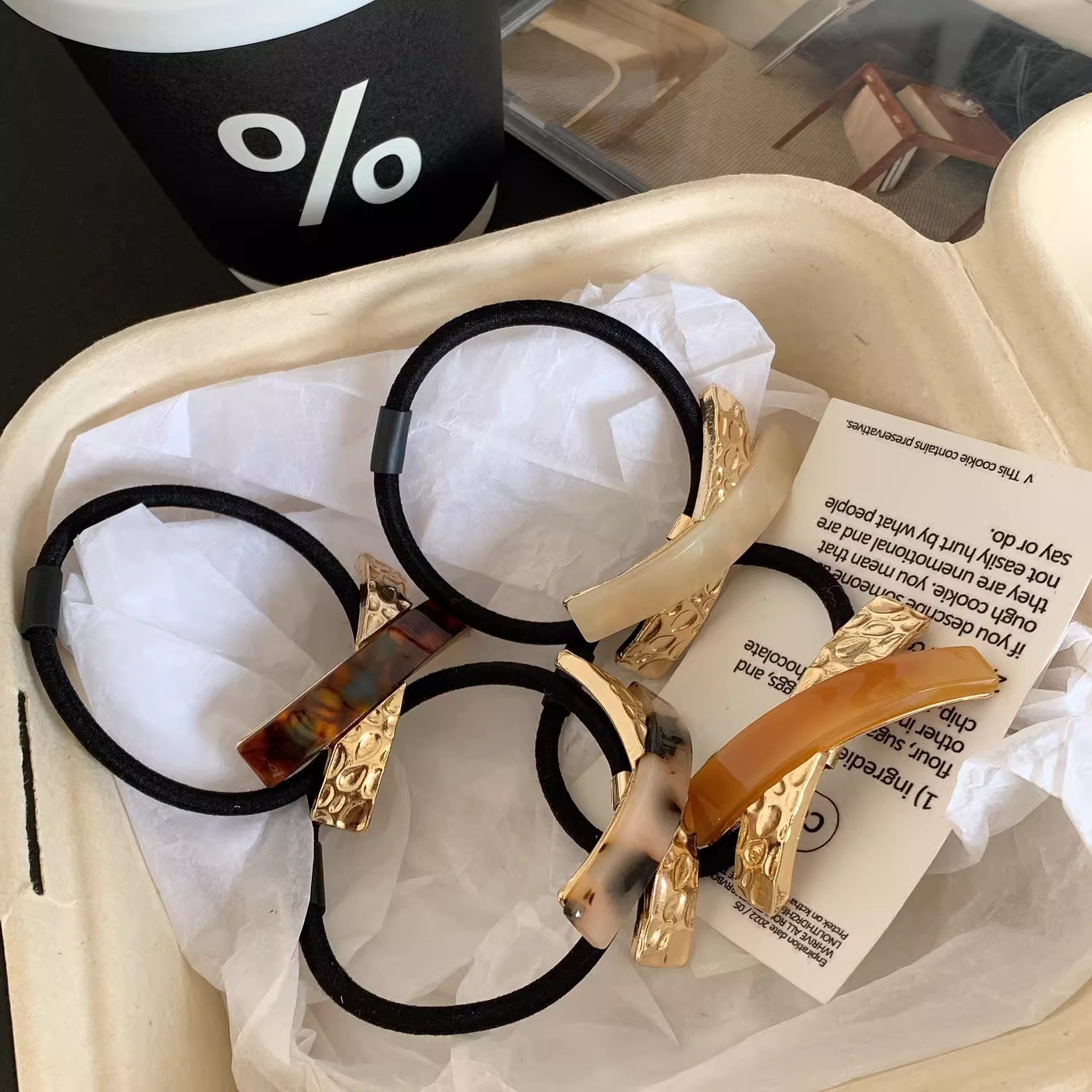 High-grade Acetate Metal Stitching Rubber Band Female Hair Rope Thick And Durable