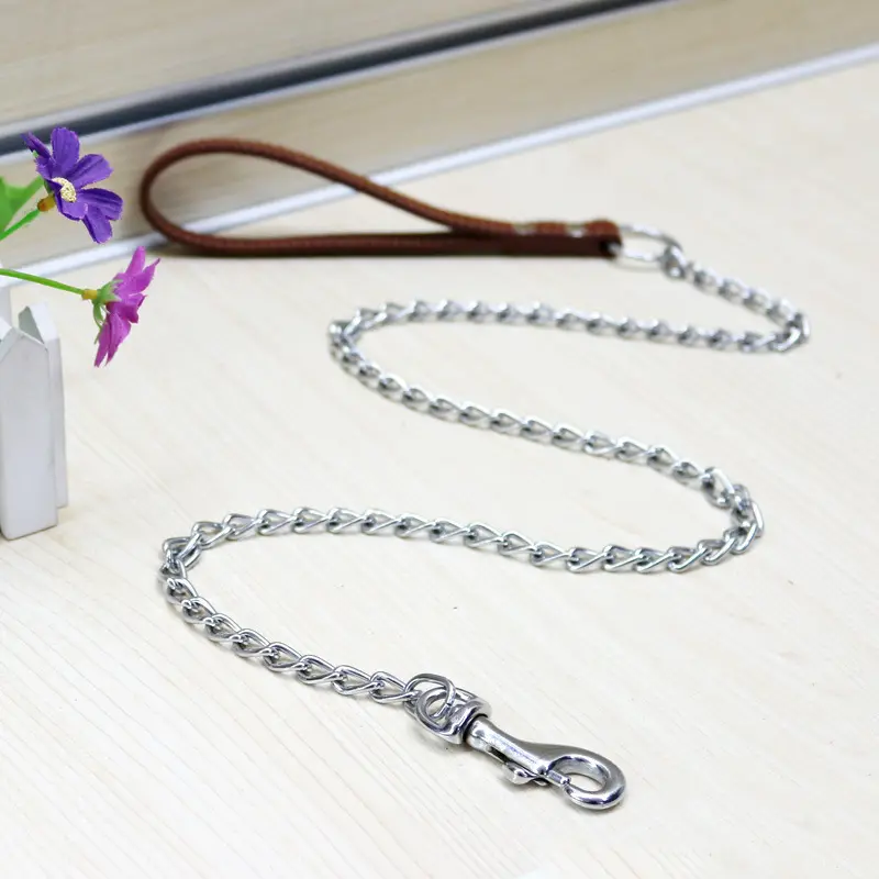 Dog Traction Iron Chain PU Handle Metal