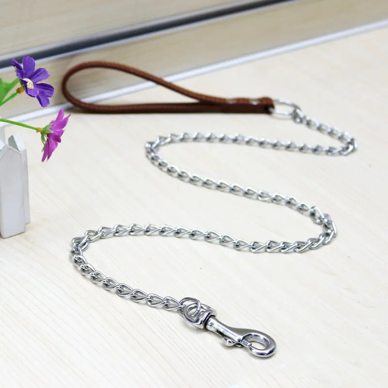 Dog Traction Iron Chain PU Handle Metal
