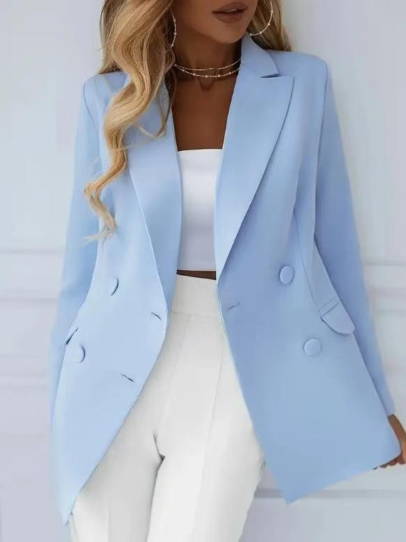 New Stylish Casual Long-sleeve Double-breasted Womens Suit