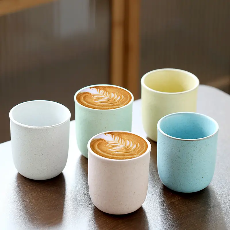 Ceramic Matte Glaze Flat Bottom Stove Iced Tea Cup Single